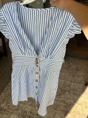 Cupshe Blue and White Striped Summer Dress